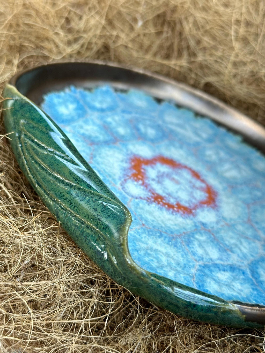 Leafy: Wheel Thrown, Hand-Painted Ceramic Bowl