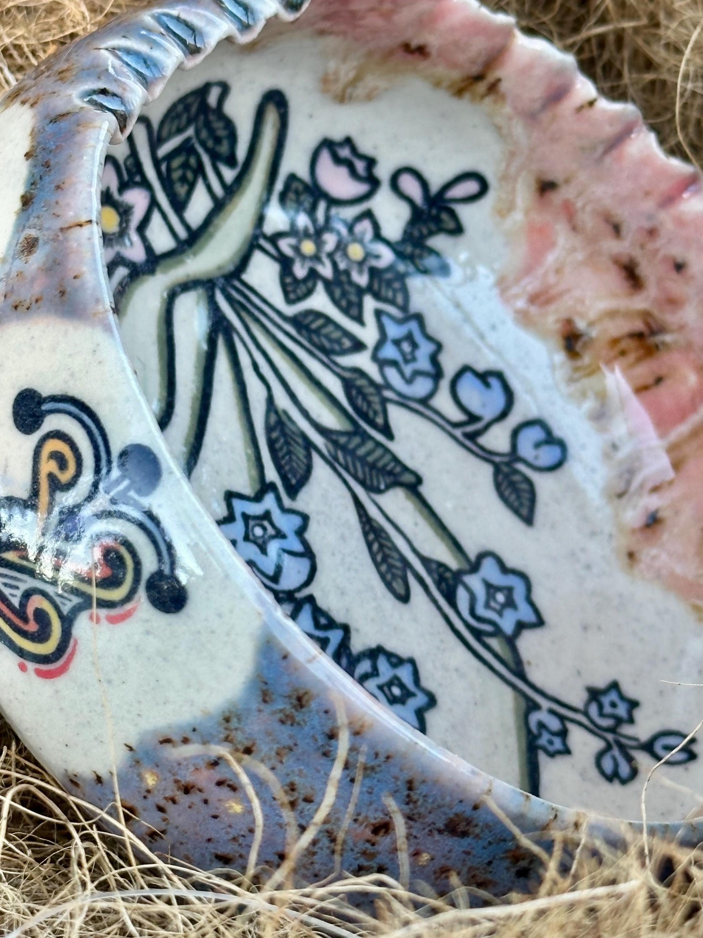 Lily of the Valley: Wheel Thrown, Hand-Painted Ceramic Bowl