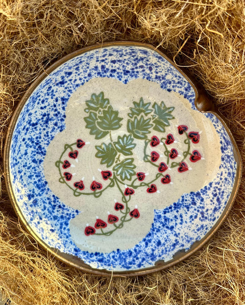 Bleeding Hearts: Wheel Thrown, Hand-Painted Ceramic Bowl