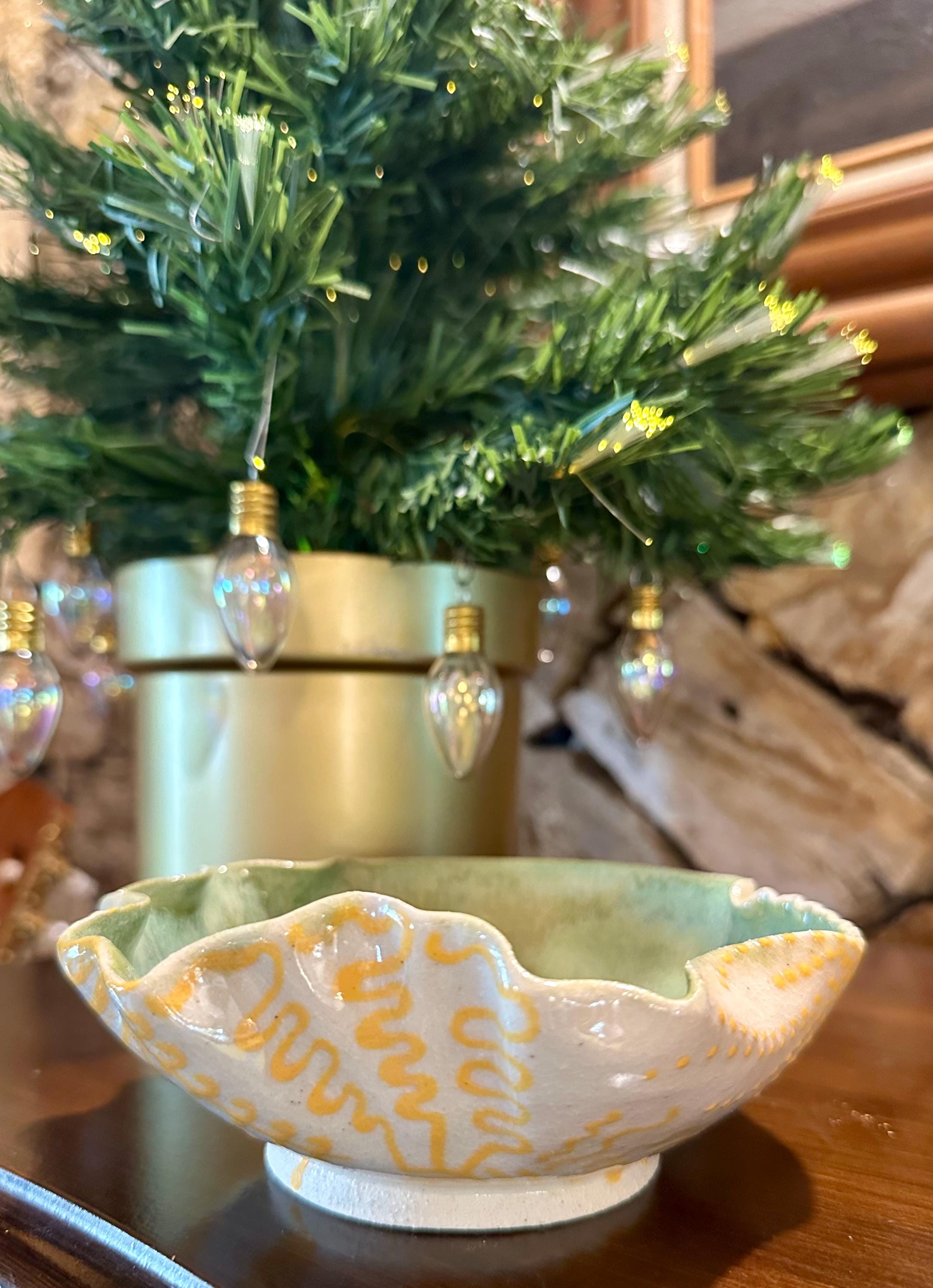 Overwhelmingly Yellow: Wheel Thrown, Hand-Painted Ceramic Bowl