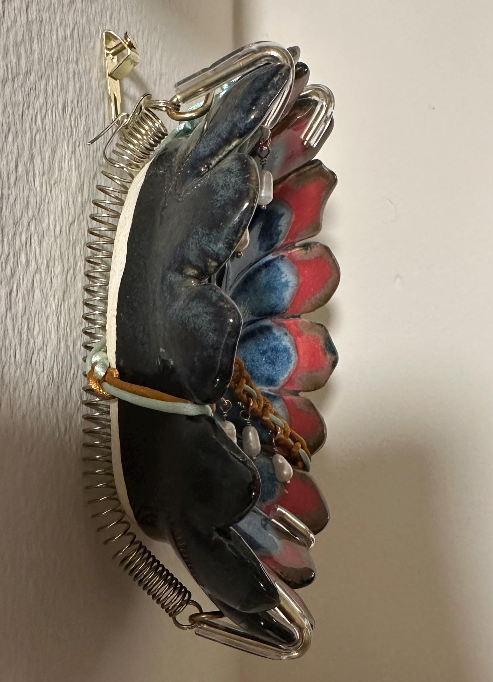 Petals and Pearls- multimedia ceramic art piece