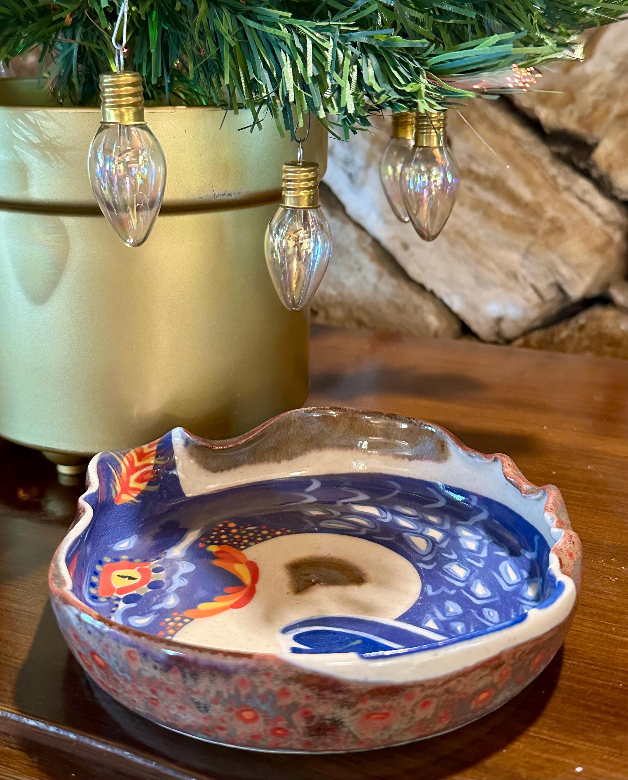 Dragon's Den: Wheel Thrown, Hand-Painted Ceramic Bowl
