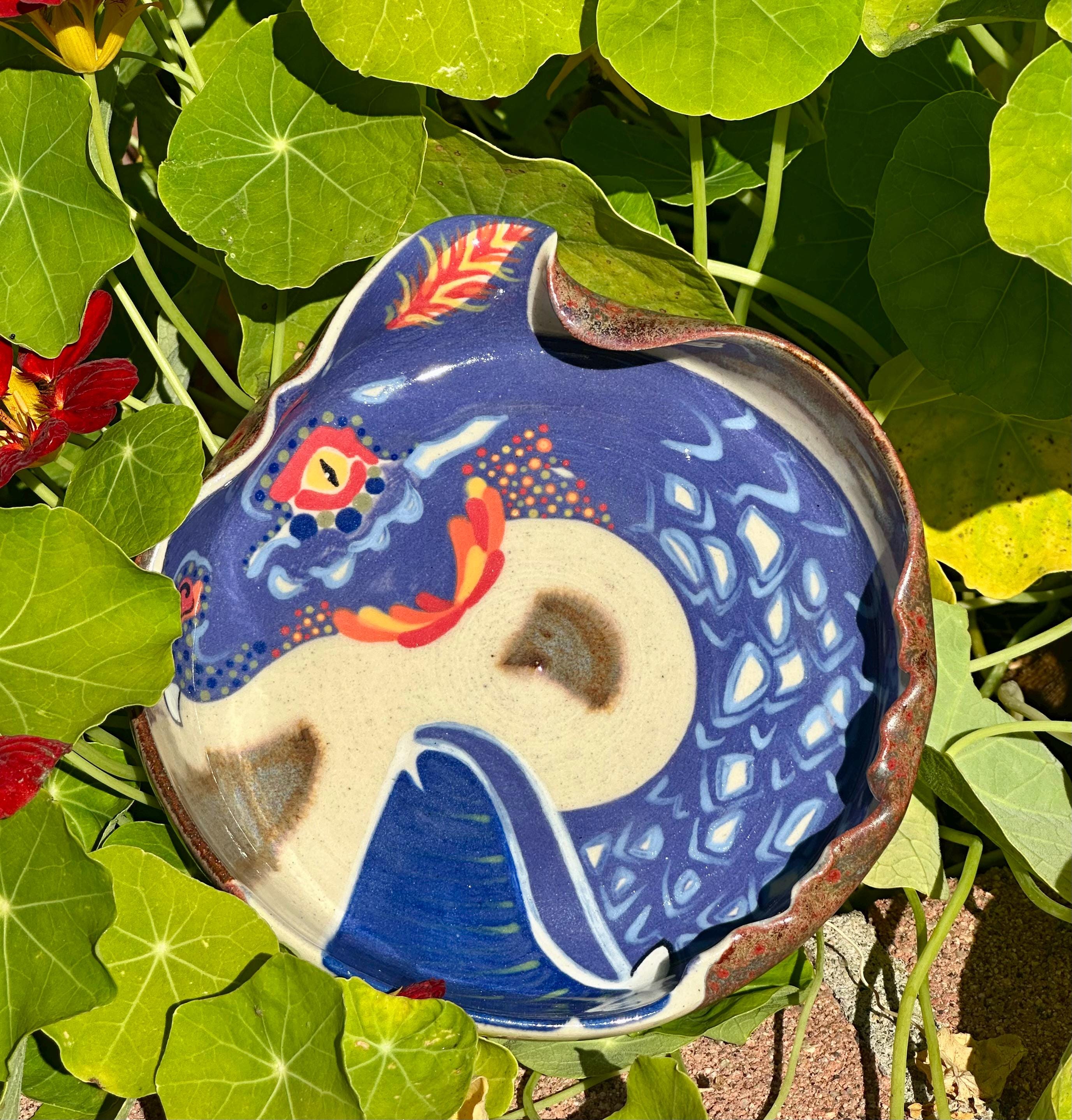 Dragon's Den: Wheel Thrown, Hand-Painted Ceramic Bowl