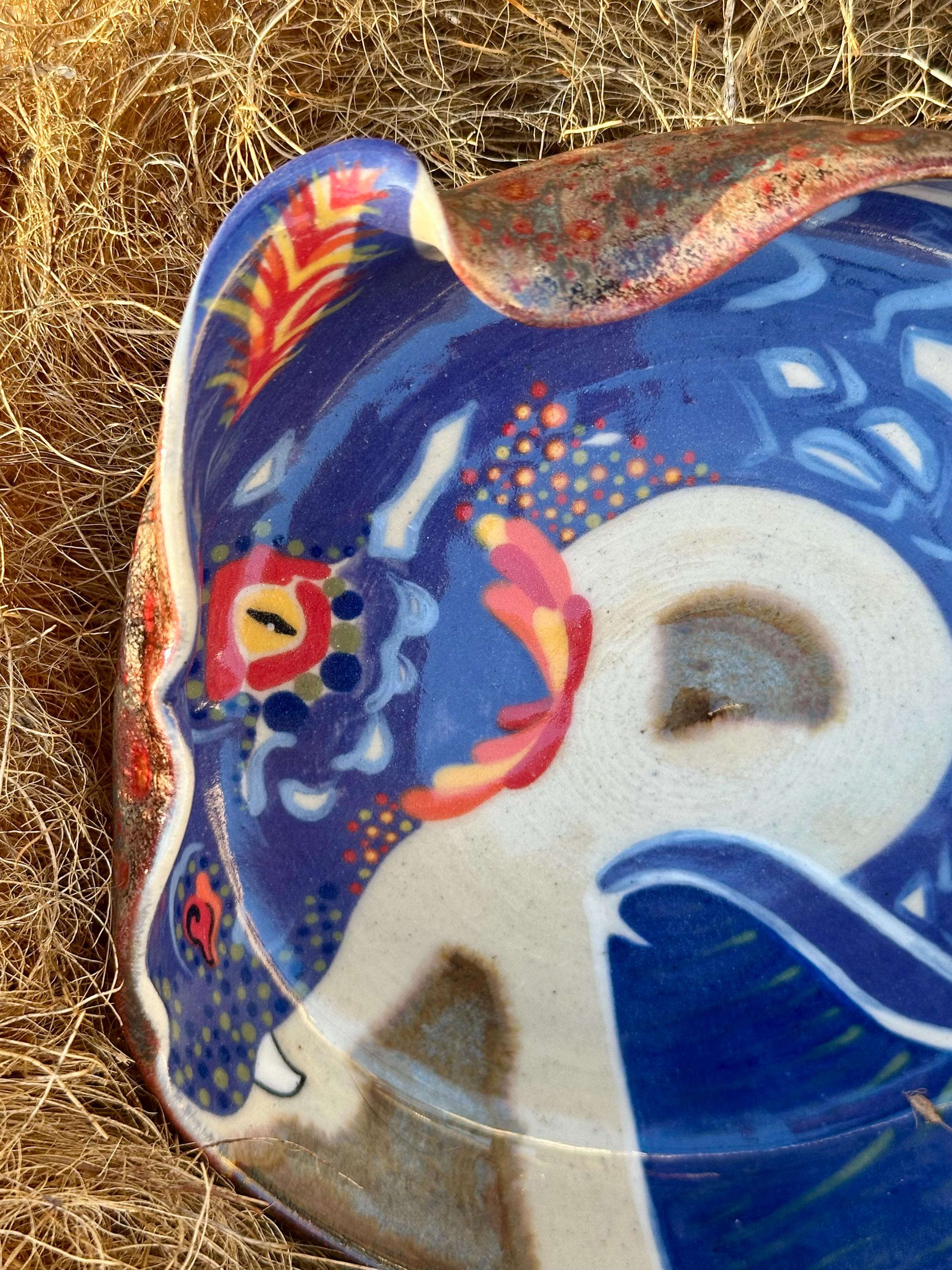 Dragon's Den: Wheel Thrown, Hand-Painted Ceramic Bowl