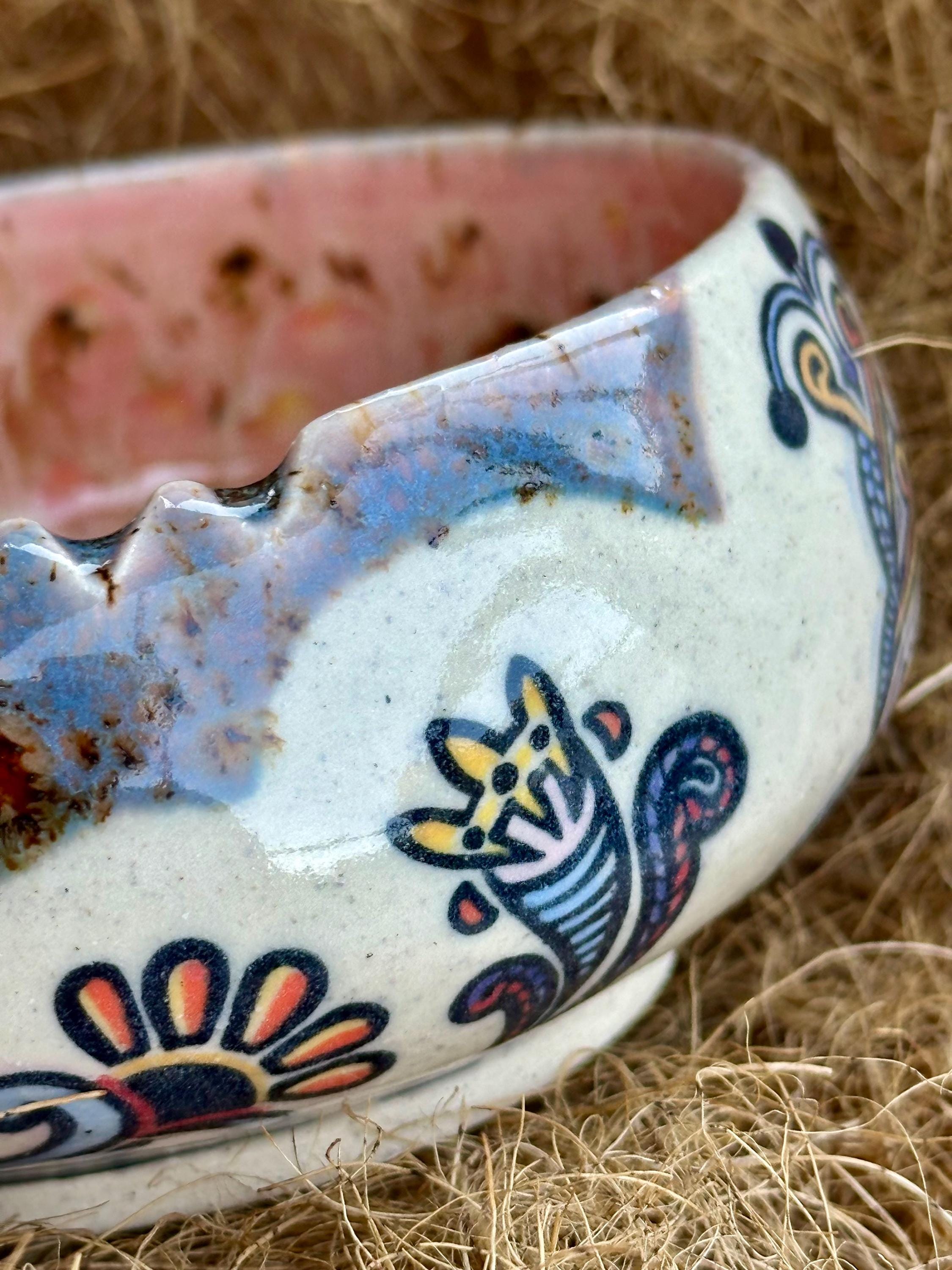 Lily of the Valley: Wheel Thrown, Hand-Painted Ceramic Bowl