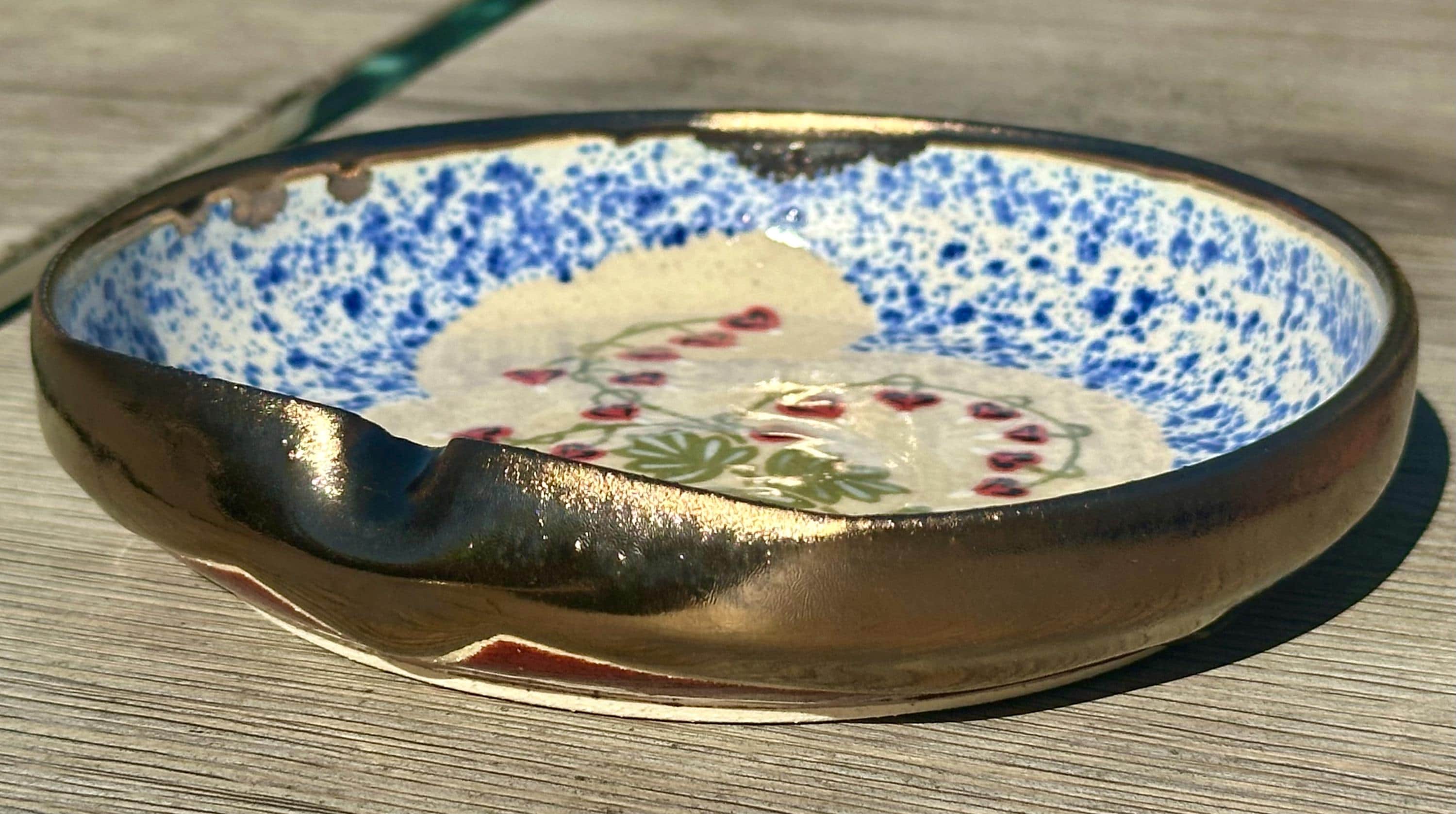 Bleeding Hearts: Wheel Thrown, Hand-Painted Ceramic Bowl