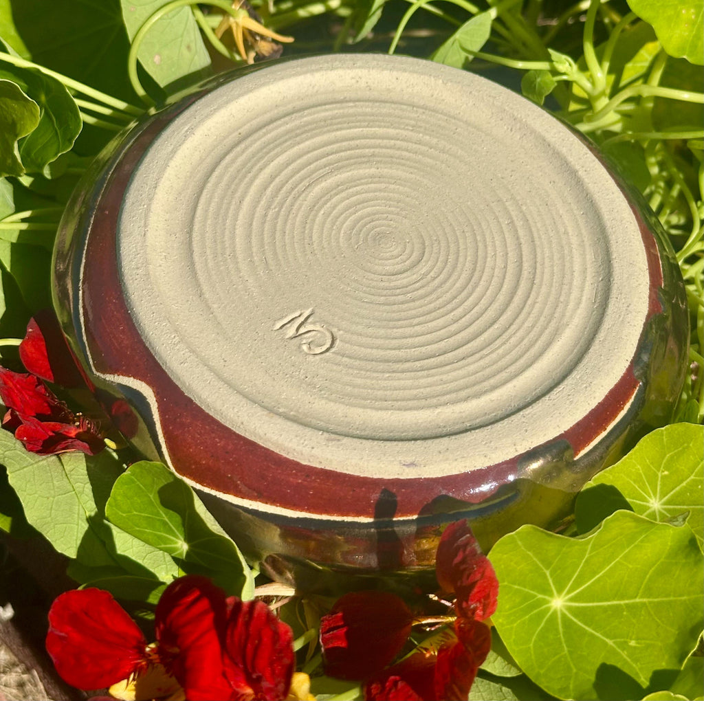 Bleeding Hearts: Wheel Thrown, Hand-Painted Ceramic Bowl