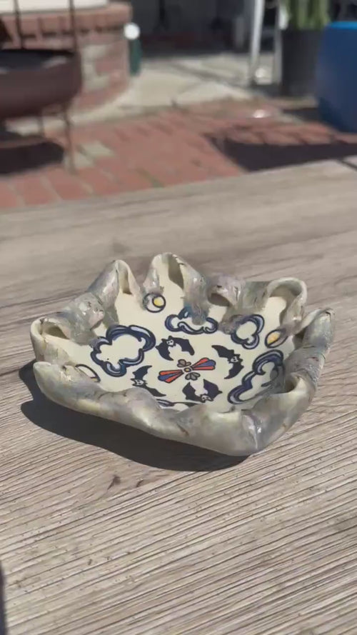 Bats! Bowl: Wheel Thrown Ceramic Art - Spooky Halloween Decor