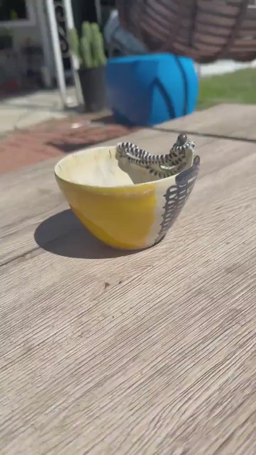 Beetlejuice Inspired Decorative Bowl: Wheelthrown/Handmade Ceramic Art